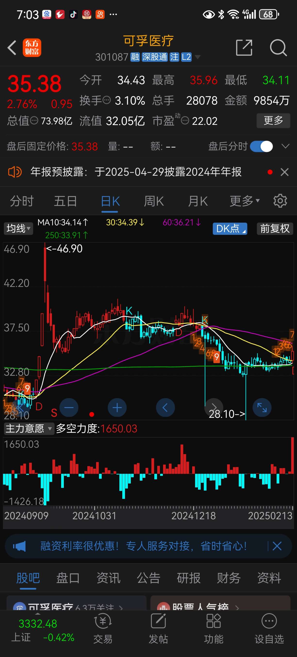 318只股短线走稳 站上五日均线