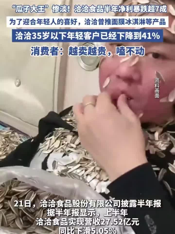 传统渠道拖后腿、原料涨价“卡脖子”洽洽食品半年报营收、净利双线承压