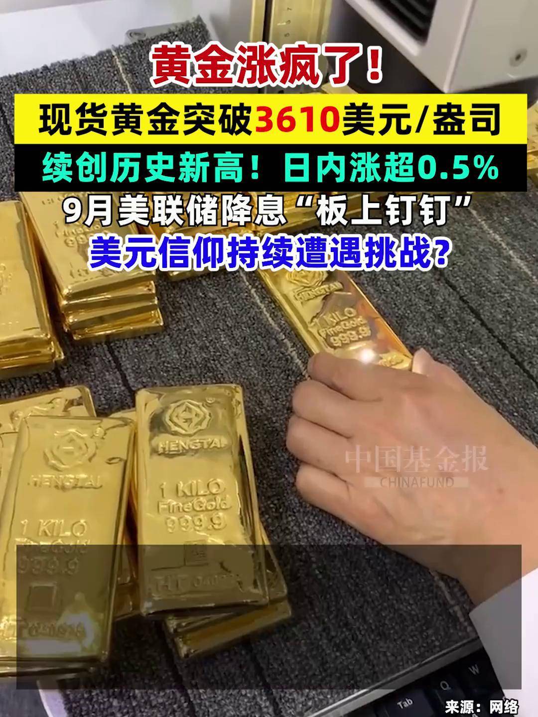 涨疯了！现货黄金，突破4000美元！