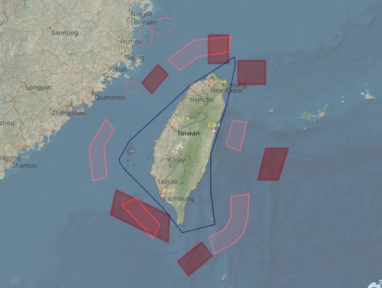 东部战区发布联合演训区公告及示意图