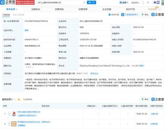 世运电路等成立科技公司 含集成电路业务