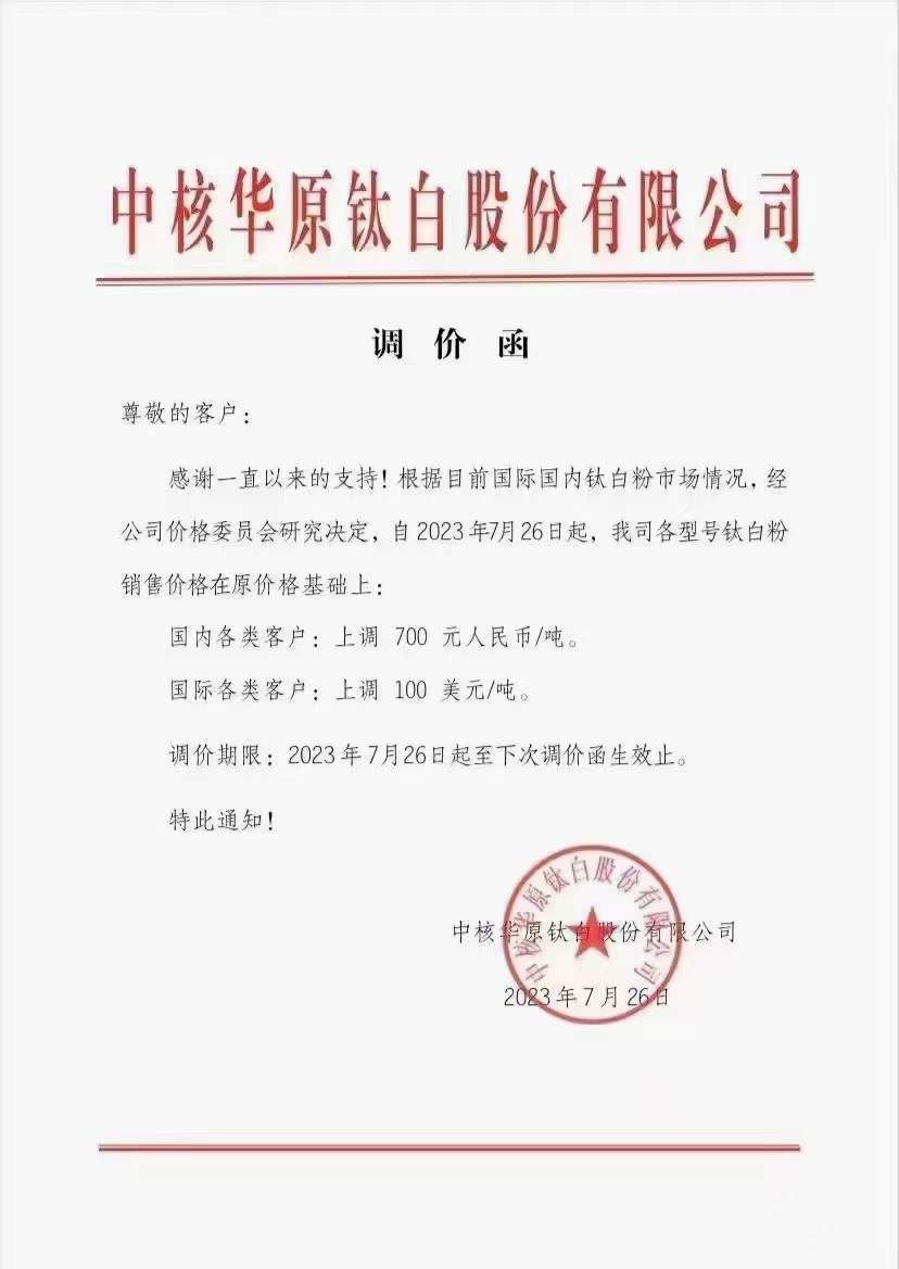 龙佰集团获得发明专利授权：“一种化纤用钛白粉的制备方法”